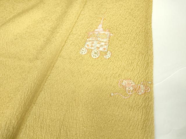 平和屋着物▽上質な色無地 単衣 蜂蜜色 ワンポイント 正絹 逸品 DAAV5641az