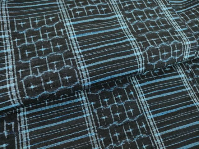 平和屋着物▽上質な紬 単衣 亀甲格子文 正絹 逸品 DAAV5642az