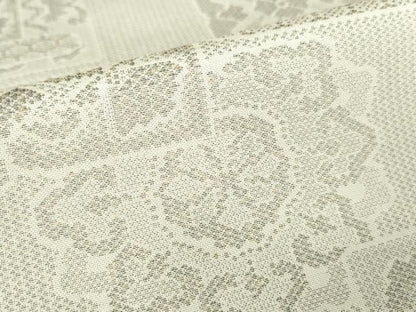平和屋着物▽上質な紬　単衣　正倉院花文　正絹　逸品　未使用　DAAV5650az