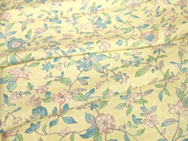 平和屋着物▽上質な小紋 単衣 枝花文 正絹 逸品 DAAV5654az