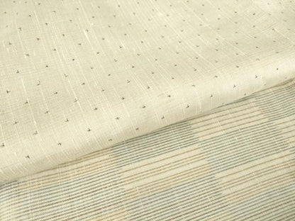 平和屋着物▽訪問着　単衣　紬地　市松絣文　正絹　逸品　DAAV5655az
