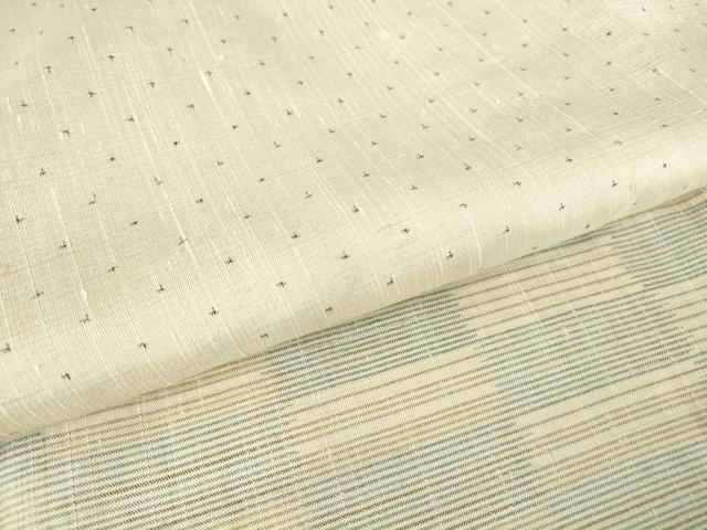 平和屋着物▽訪問着　単衣　紬地　市松絣文　正絹　逸品　DAAV5655az