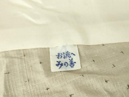 平和屋着物▽訪問着　単衣　紬地　市松絣文　正絹　逸品　DAAV5655az
