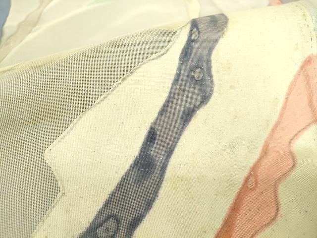 平和屋着物▽訪問着 無双 紗袷 紗×紗 流水文 銀彩 正絹 逸品 DAAV5657az