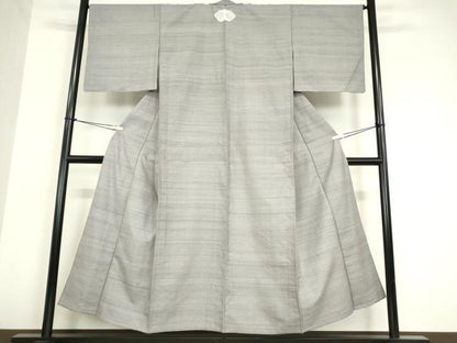 平和屋着物▽上質な紬 単衣 淡藤色 正絹 逸品 未使用 DAAV5659az