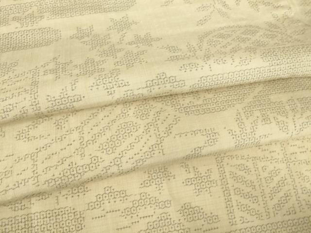 平和屋着物▽結城紬 単衣 籬花文 80亀甲 正絹 逸品 DAAV5667az