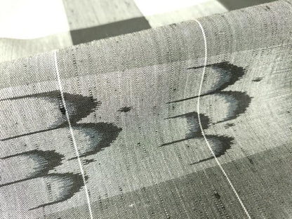 平和屋着物▽上質な紬 単衣 絣格子 正絹 逸品 DAAV5672az