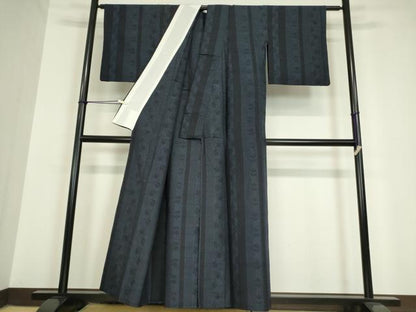 平和屋着物▽上質な紬 単衣 花間道 正絹 逸品 DAAV5674az