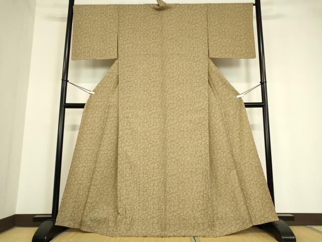 平和屋着物▽江戸小紋 単衣 草葉文 正絹 逸品 DAAV5675az