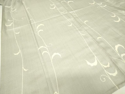 平和屋着物▽上質な紬　単衣　蔦の葉文　正絹　逸品　DAAV5677az