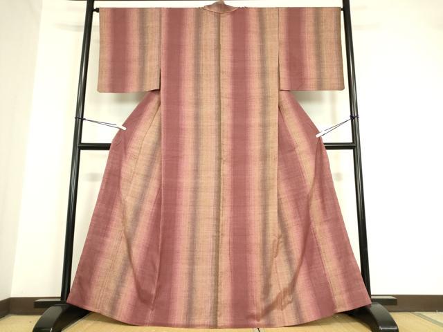 平和屋着物▽上質な紬 単衣 霞間道 正絹 逸品 DAAV5683az