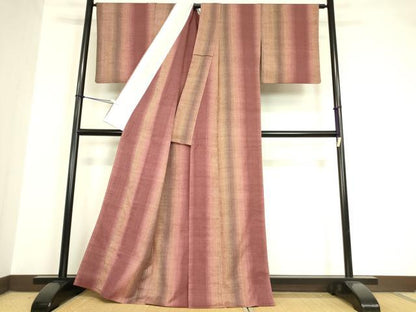 平和屋着物▽上質な紬 単衣 霞間道 正絹 逸品 DAAV5683az