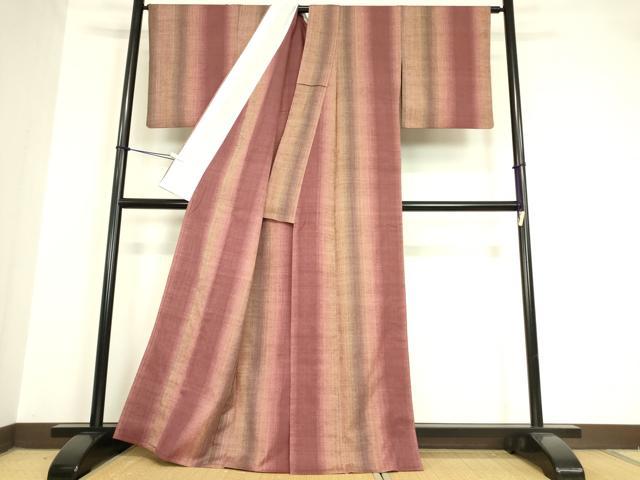 平和屋着物▽上質な紬 単衣 霞間道 正絹 逸品 DAAV5683az