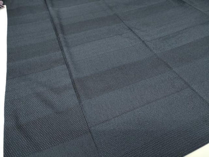 平和屋着物▽本塩沢　単衣　横段文　110亀甲　正絹　逸品　DAAV5686az
