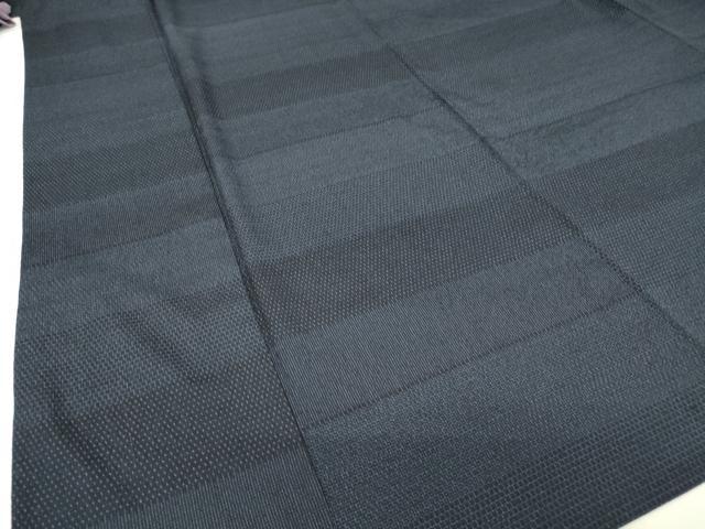 平和屋着物▽本塩沢　単衣　横段文　110亀甲　正絹　逸品　DAAV5686az