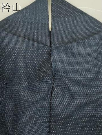 平和屋着物▽本塩沢　単衣　横段文　110亀甲　正絹　逸品　DAAV5686az