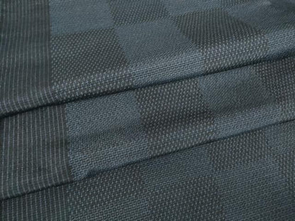平和屋着物▽本塩沢　単衣　変わり市松文　110亀甲　正絹　逸品　DAAV5688az