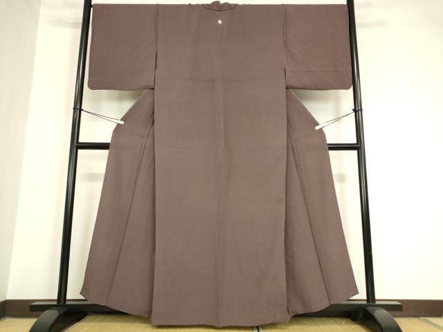 平和屋着物▽上質な色無地 単衣 濃色 正絹 逸品 DAAV5689az