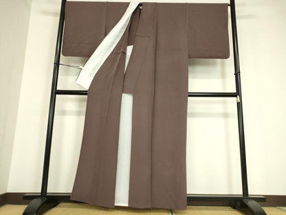 平和屋着物▽上質な色無地 単衣 濃色 正絹 逸品 DAAV5689az