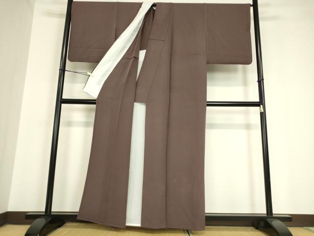 平和屋着物▽上質な色無地 単衣 濃色 正絹 逸品 DAAV5689az
