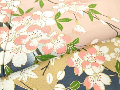 平和屋着物▽訪問着 単衣 枝桜文 金彩 洗える着物 DAAV5692az