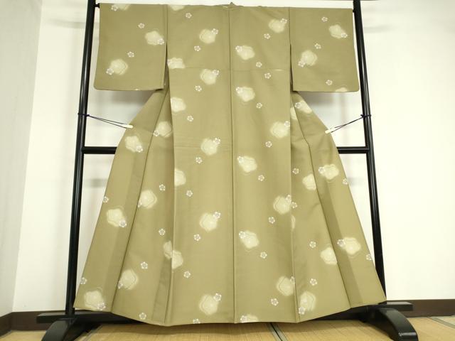 平和屋着物▽小紋 単衣 舞花文 洗える着物 DAAV5699az