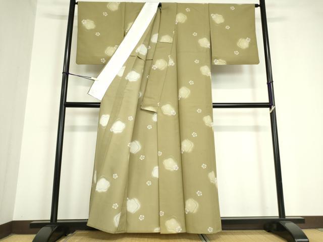平和屋着物▽小紋 単衣 舞花文 洗える着物 DAAV5699az