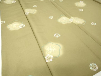 平和屋着物▽小紋 単衣 舞花文 洗える着物 DAAV5699az