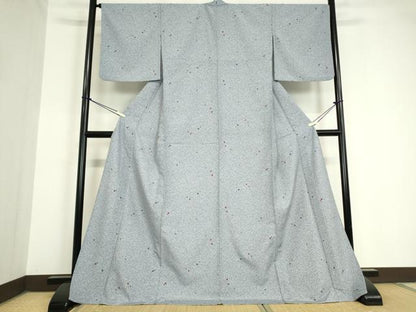 平和屋着物▽小紋 単衣 箔散らし 洗える着物 DAAV5702az