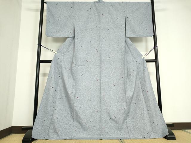 平和屋着物▽小紋 単衣 箔散らし 洗える着物 DAAV5702az