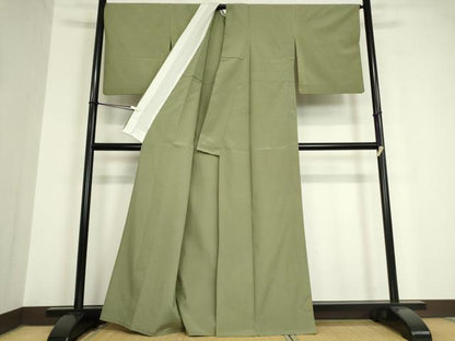 平和屋着物▽本塩沢 単衣 藍媚茶色 大丸織物謹製 証紙付き 正絹 逸品 DAAV5703az