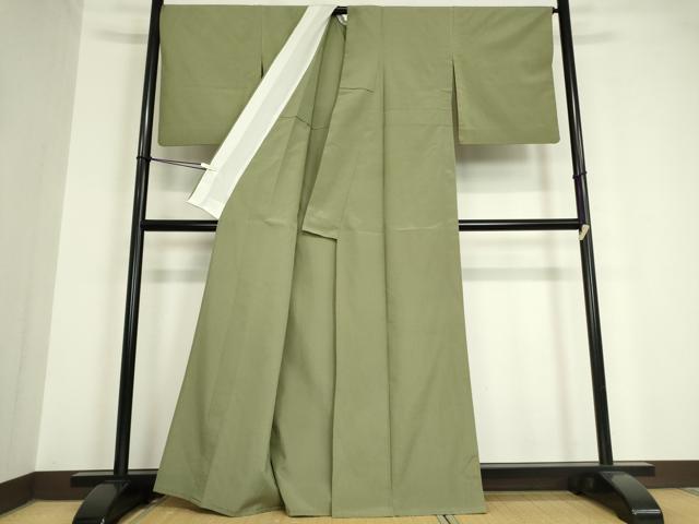 平和屋着物▽本塩沢 単衣 藍媚茶色 大丸織物謹製 証紙付き 正絹 逸品 DAAV5703az