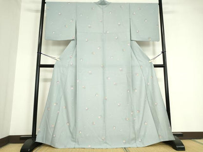 平和屋着物▽小紋 単衣 源氏香花文 洗える着物 DAAV5706az