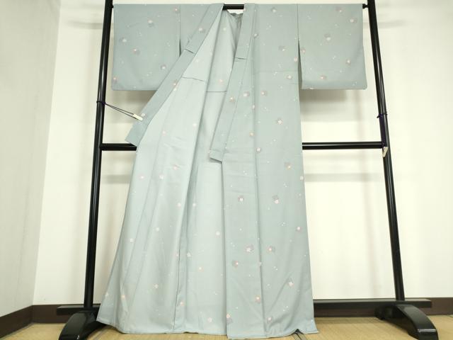 平和屋着物▽小紋 単衣 源氏香花文 洗える着物 DAAV5706az