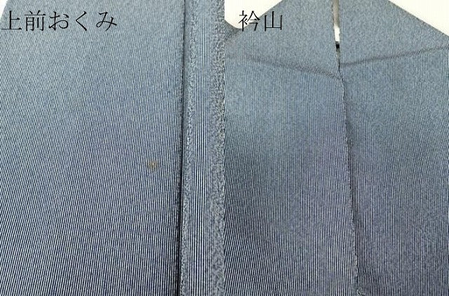 平和屋着物▽江戸小紋 単衣 万筋 紺色×白色 洗える着物 DAAV5709az