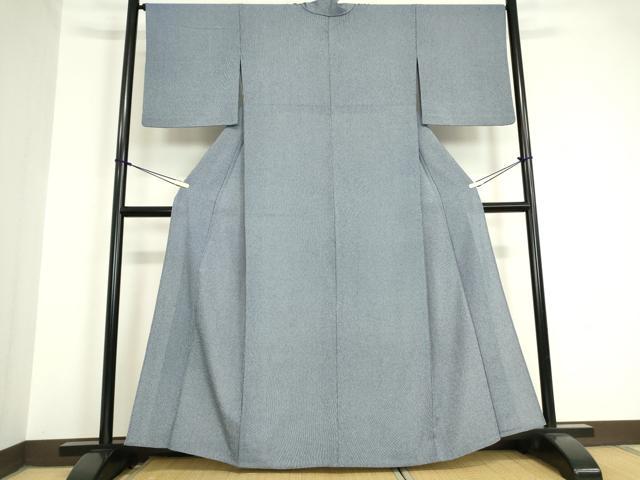 平和屋着物▽江戸小紋 単衣 万筋 紺色×白色 洗える着物 DAAV5709az