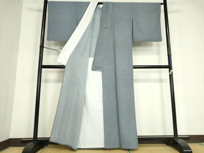平和屋着物▽江戸小紋 単衣 万筋 紺色×白色 洗える着物 DAAV5709az