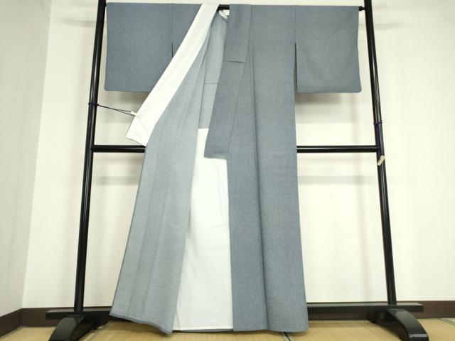 平和屋着物▽江戸小紋 単衣 万筋 紺色×白色 洗える着物 DAAV5709az