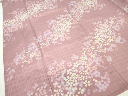 平和屋着物▽小紋 単衣 舞桜文 洗える着物 DAAV5730az