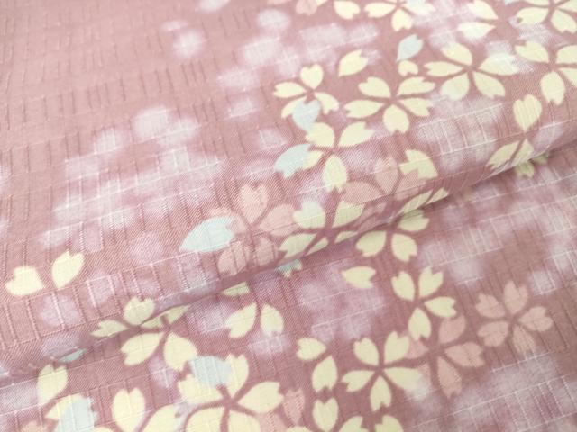 平和屋着物▽小紋 単衣 舞桜文 洗える着物 DAAV5730az