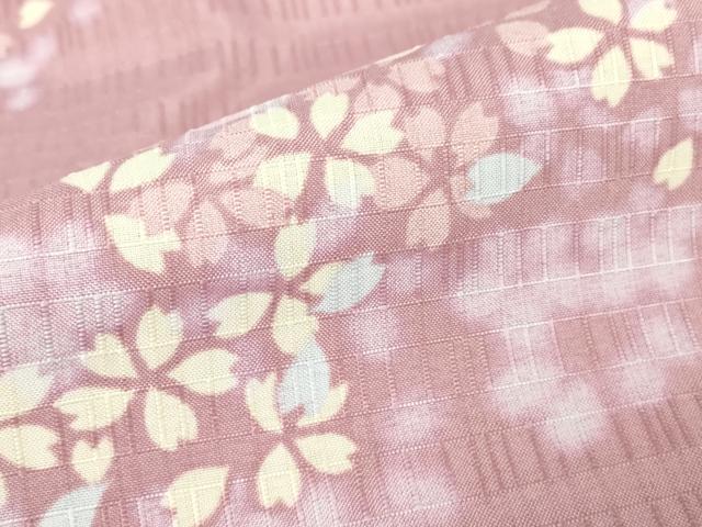 平和屋着物▽小紋 単衣 舞桜文 洗える着物 DAAV5730az