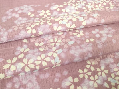 平和屋着物▽小紋 単衣 舞桜文 洗える着物 DAAV5730az