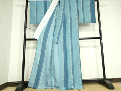 平和屋着物▽小紋 単衣 更紗花鳥文 洗える着物 DAAV5731az