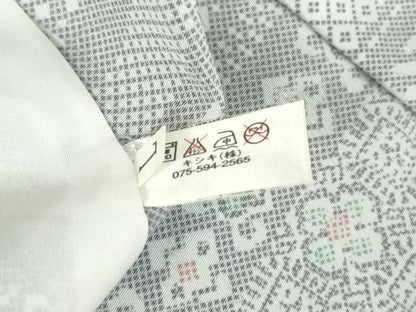平和屋着物▽小紋 単衣 横段花文 洗える着物 DAAV5736az