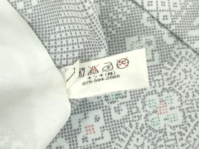 平和屋着物▽小紋 単衣 横段花文 洗える着物 DAAV5736az