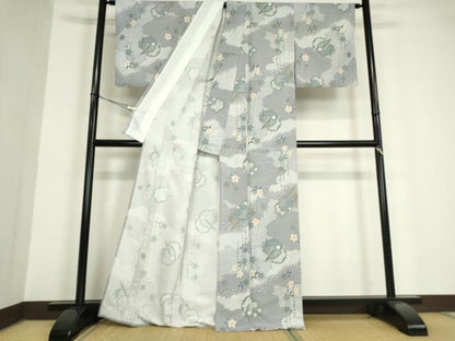 平和屋着物▽小紋 単衣 鳳凰雪輪花文 洗える着物 DAAV5740az