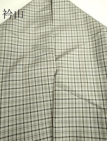 平和屋着物▽上質な紬　単衣　格子　正絹　逸品　DAAV5743az