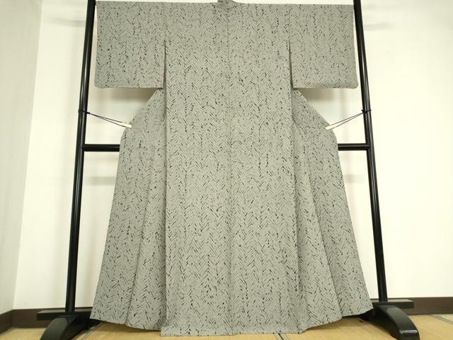 平和屋着物▽上質な小紋　単衣　杢目絞り　総絞り　正絹　逸品　DABE4554az