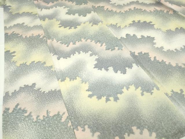 平和屋着物▽上質な小紋 単衣 霞文 正絹 逸品 DAAV5754az