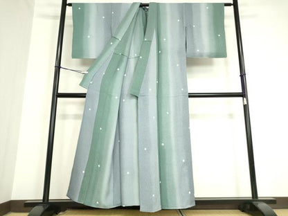 平和屋着物▽上質な小紋 単衣 絞り 箔散らし 正絹 逸品 未使用 DAAV5755az